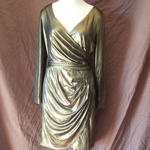 A.B.S COLLECTION DRESS NWT. Metallic gold/ black
